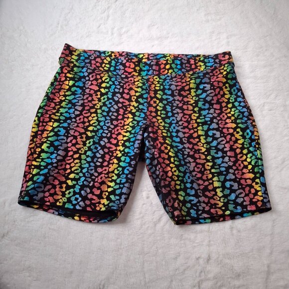 Torrid Multicolor Legging Shorts Sz 3 High Waist Elastic Waist Hippie Boho 70s - Picture 7 of 14